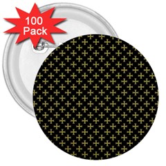 Yellow Cross 3  Buttons (100 Pack)  by jumpercat