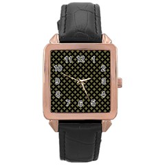 Yellow Cross Rose Gold Leather Watch  by jumpercat