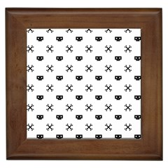 Black Pixel Skull Pirate Framed Tiles by jumpercat