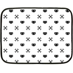 Black Pixel Skull Pirate Double Sided Fleece Blanket (mini)  by jumpercat