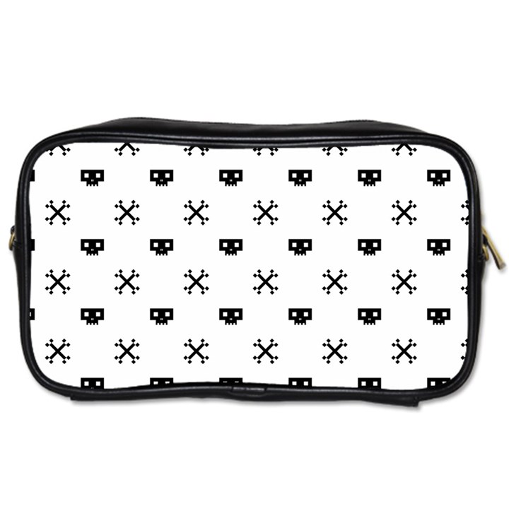 Black Pixel Skull Pirate Toiletries Bags 2-Side