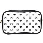 Black Pixel Skull Pirate Toiletries Bags 2-Side Back