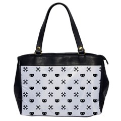 Black Pixel Skull Pirate Office Handbags by jumpercat