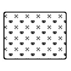 Black Pixel Skull Pirate Fleece Blanket (small) by jumpercat