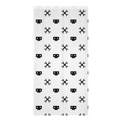 Black Pixel Skull Pirate Shower Curtain 36  X 72  (stall)  by jumpercat