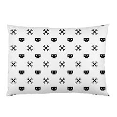 Black Pixel Skull Pirate Pillow Case (two Sides) by jumpercat