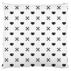 Black Pixel Skull Pirate Large Flano Cushion Case (one Side) by jumpercat