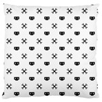 Black Pixel Skull Pirate Large Flano Cushion Case (One Side) Front