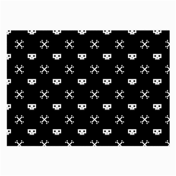 White Pixel Skull Pirate Large Glasses Cloth