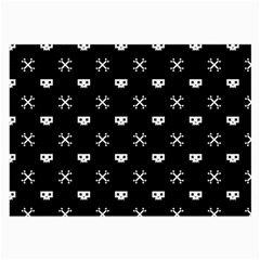 White Pixel Skull Pirate Large Glasses Cloth (2-side) by jumpercat