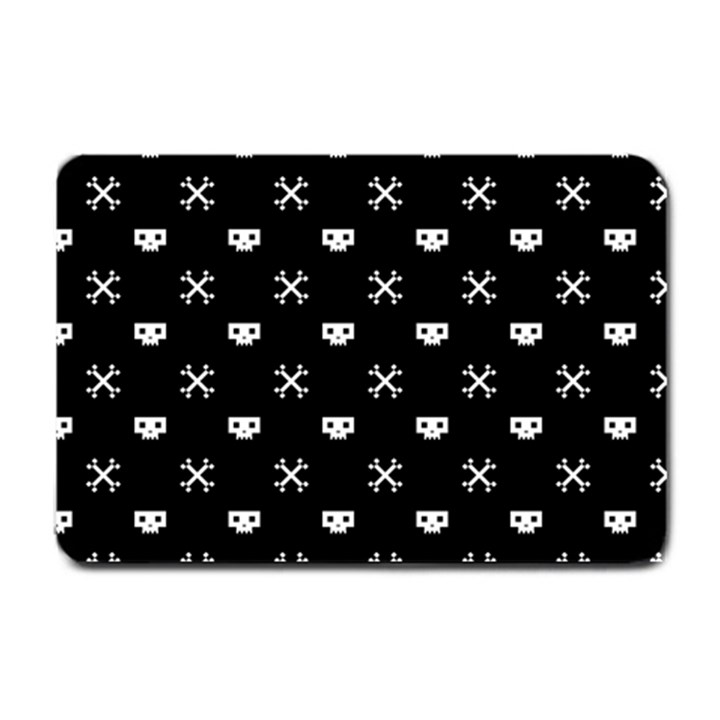 White Pixel Skull Pirate Small Doormat 