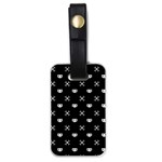 White Pixel Skull Pirate Luggage Tags (One Side)  Front