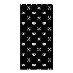 White Pixel Skull Pirate Shower Curtain 36  X 72  (stall)  by jumpercat