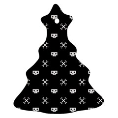 White Pixel Skull Pirate Christmas Tree Ornament (two Sides) by jumpercat