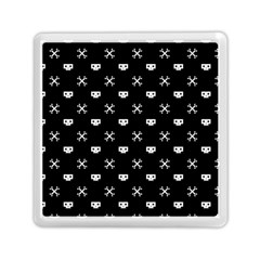 White Pixel Skull Pirate Memory Card Reader (square)  by jumpercat