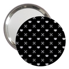 White Pixel Skull Pirate 3  Handbag Mirrors by jumpercat