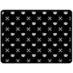 White Pixel Skull Pirate Double Sided Fleece Blanket (large)  by jumpercat