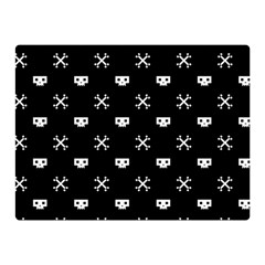 White Pixel Skull Pirate Double Sided Flano Blanket (mini)  by jumpercat