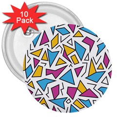 Retro Shapes 01 3  Buttons (10 Pack)  by jumpercat