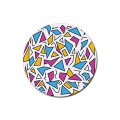 Retro Shapes 01 Rubber Coaster (round)  by jumpercat