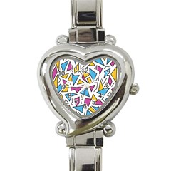 Retro Shapes 01 Heart Italian Charm Watch by jumpercat