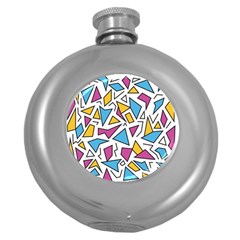 Retro Shapes 01 Round Hip Flask (5 Oz) by jumpercat