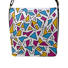 Retro Shapes 01 Flap Messenger Bag (l)  by jumpercat