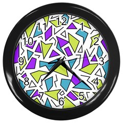 Retro Shapes 02 Wall Clocks (black) by jumpercat