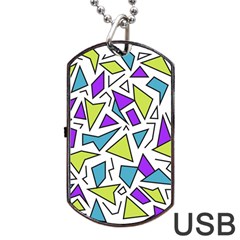 Retro Shapes 02 Dog Tag Usb Flash (one Side) by jumpercat