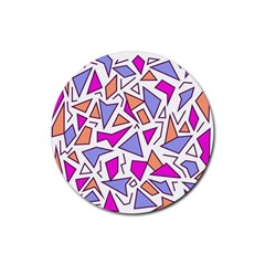 Retro Shapes 03 Rubber Round Coaster (4 Pack)  by jumpercat