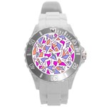 Retro Shapes 03 Round Plastic Sport Watch (L) Front