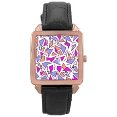 Retro Shapes 03 Rose Gold Leather Watch  by jumpercat