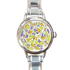 Retro Shapes 04 Round Italian Charm Watch by jumpercat