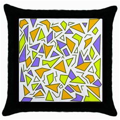 Retro Shapes 04 Throw Pillow Case (black) by jumpercat