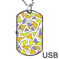 Retro Shapes 04 Dog Tag Usb Flash (two Sides) by jumpercat