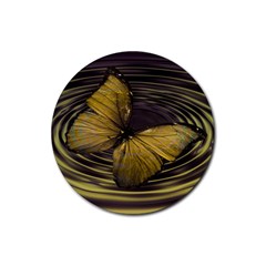 Butterfly Insect Wave Concentric Rubber Round Coaster (4 Pack)  by Celenk