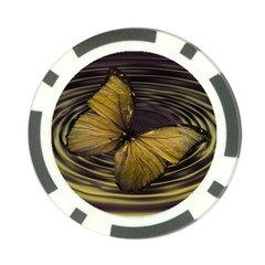 Butterfly Insect Wave Concentric Poker Chip Card Guard by Celenk