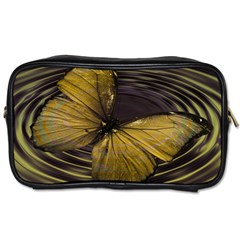 Butterfly Insect Wave Concentric Toiletries Bags by Celenk