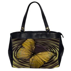 Butterfly Insect Wave Concentric Office Handbags (2 Sides)  by Celenk