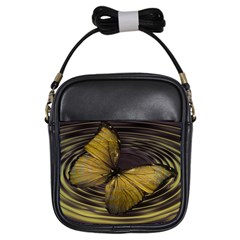 Butterfly Insect Wave Concentric Girls Sling Bags by Celenk