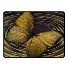 Butterfly Insect Wave Concentric Fleece Blanket (small) by Celenk