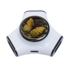 Butterfly Insect Wave Concentric 3-port Usb Hub by Celenk