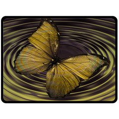 Butterfly Insect Wave Concentric Double Sided Fleece Blanket (large)  by Celenk