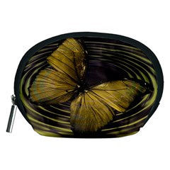 Butterfly Insect Wave Concentric Accessory Pouches (medium)  by Celenk