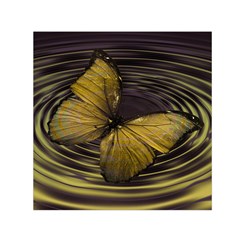 Butterfly Insect Wave Concentric Small Satin Scarf (square) by Celenk