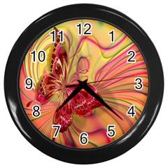 Arrangement Butterfly Aesthetics Wall Clocks (black) by Celenk