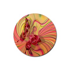 Arrangement Butterfly Aesthetics Rubber Round Coaster (4 Pack)  by Celenk