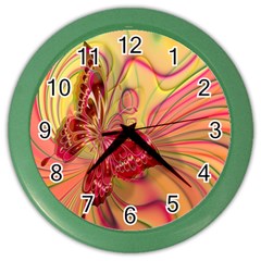 Arrangement Butterfly Aesthetics Color Wall Clocks by Celenk