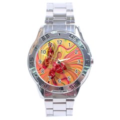 Arrangement Butterfly Aesthetics Stainless Steel Analogue Watch by Celenk