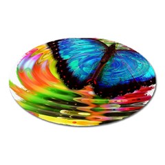 Blue Morphofalter Butterfly Insect Oval Magnet by Celenk